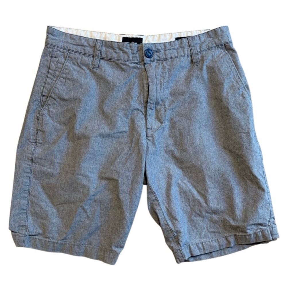 RVCA Men's Blue Flat Front Shorts Size 28